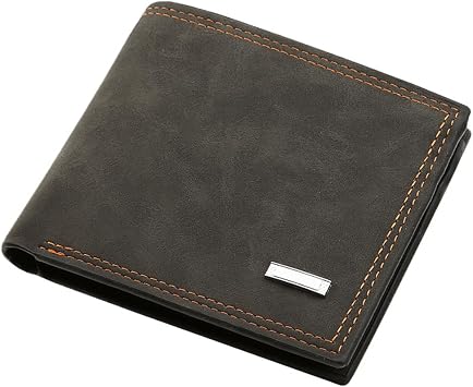 Minimalist Mens Wallet Thin Small Front Pocket Wallet Card Slots & Money Clip Vegan Leather Lightweight Compact Wallet for Men black