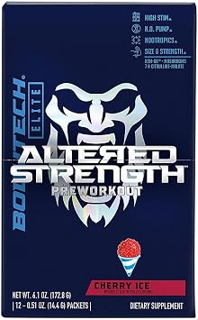 Altered Strength Preworkout with Nootropics a" Cherry Ice 12 Single-Serving Packets