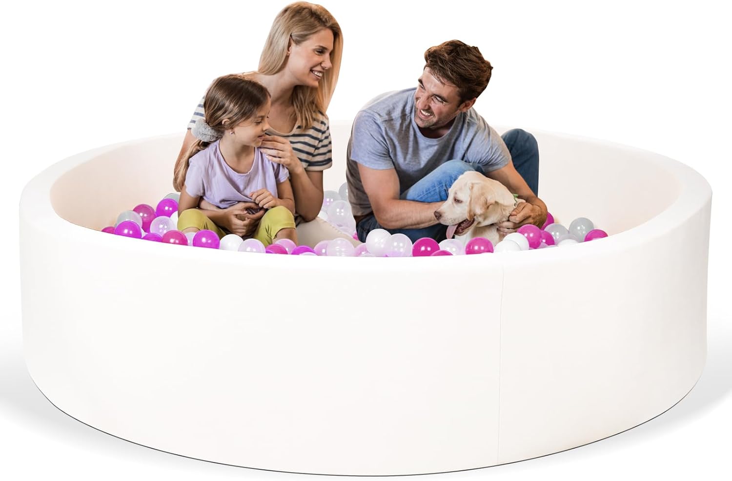 Foam Ball Pit for Kid, Kids Soft Ball Pit,Kiddie Balls PoolIdeal Gift Toys for Children, 47 Inch,(Off-White) Off-white 120cm