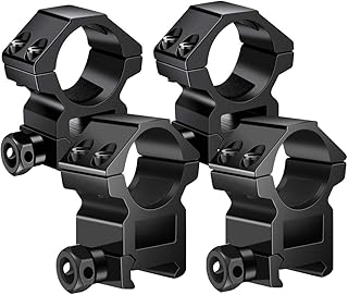 TACwolf 1'' Scope Rings, 2Pcs High Profile + 2Pcs Medium Profile 1 Inch Scope Mount Rings for Pi-catinny Rail