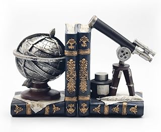 Vintage Decorative Bookends, Armillary Sphere and Space Telescope Decora...