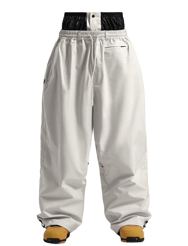 GSOU SNOW Men Women Snow Pants Baggy Snowboard Ski Pant Waterproof Beige L by GSOU SNOW - Used condition - US$86.44