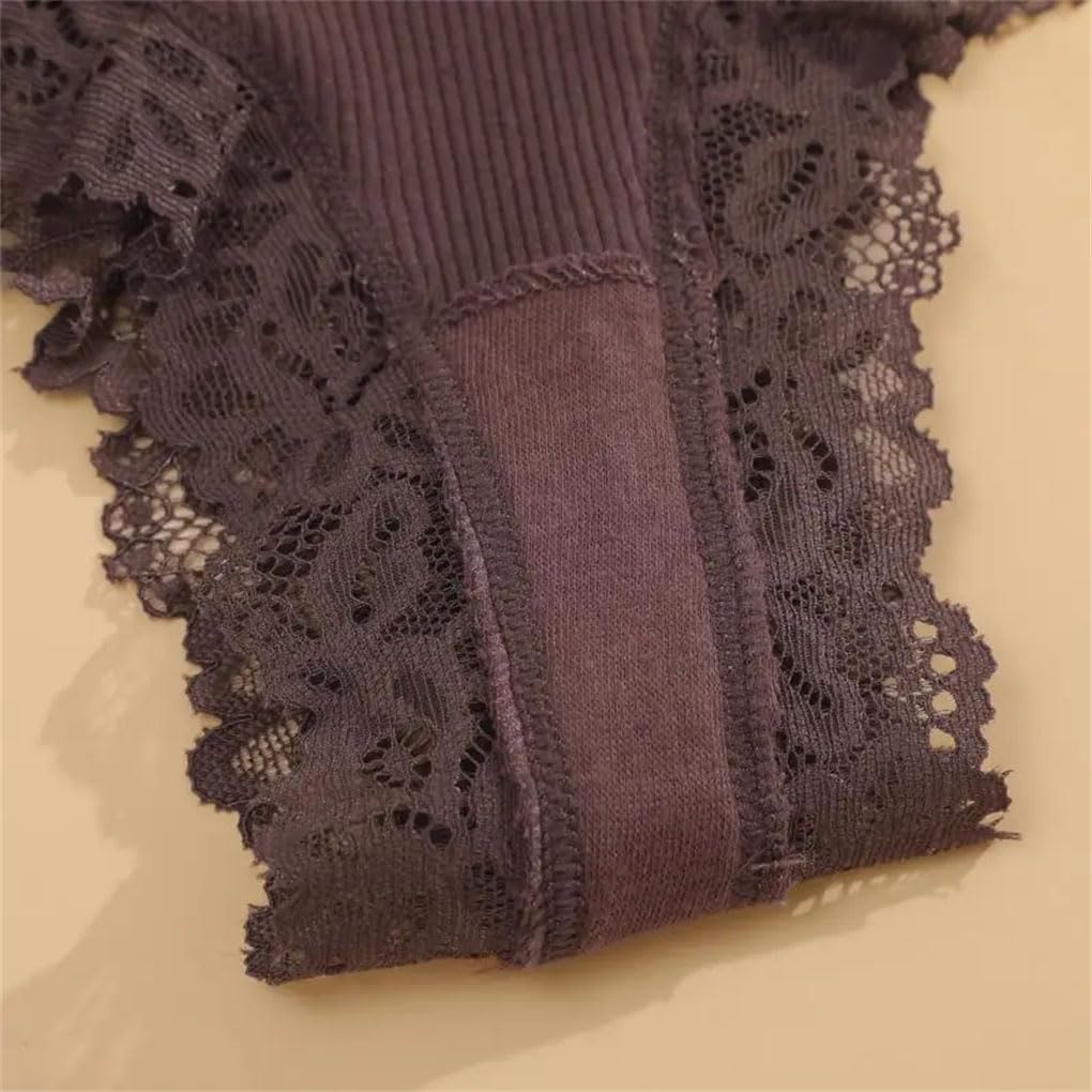 10 Stück einfarbige lässige niedrige Taille elastische Spitzennähte weich und bequem Damenunterwäsche