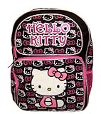  Hello Kitty - Mochila infantil niño Unisex niña negro 17 Length, 13 Width
