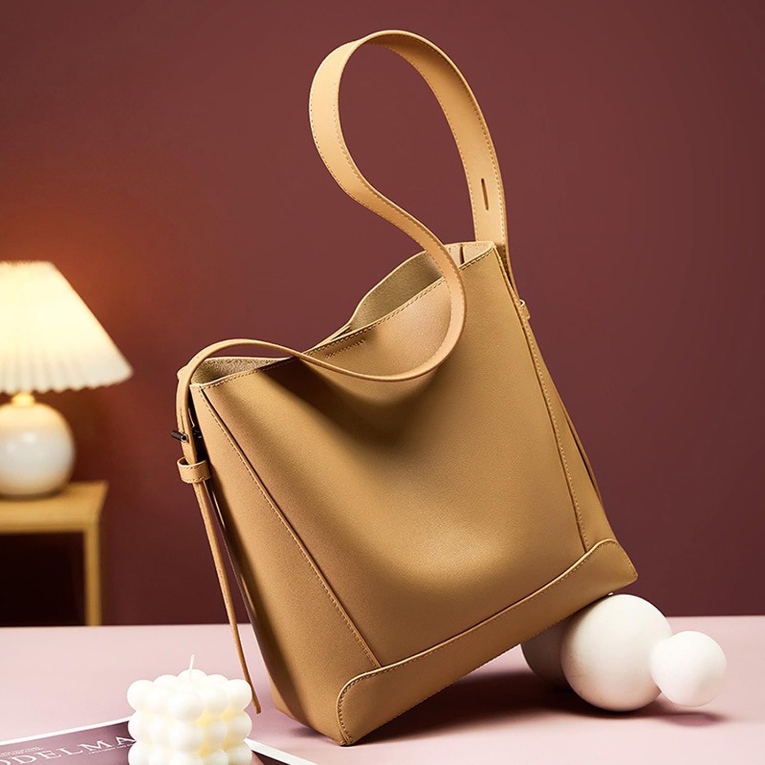 Borsa a tracolla da donna, in vera pelle, multifunzionale, di grande capacità, per pendolari