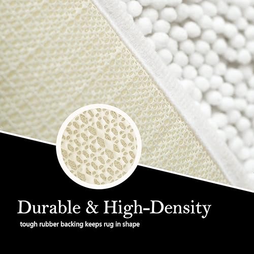 Miniatura 9 de AINAHYVA Alfombras de baño de felpilla, superabsorbentes, fuerte PVC antideslizante, tapetes de baño para baño, felpa peluda, gruesa, lavable a