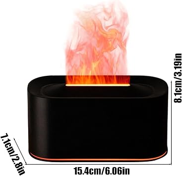 Flame Air Diffuser 220ml Aromatherapy Device with 7-Color Lights