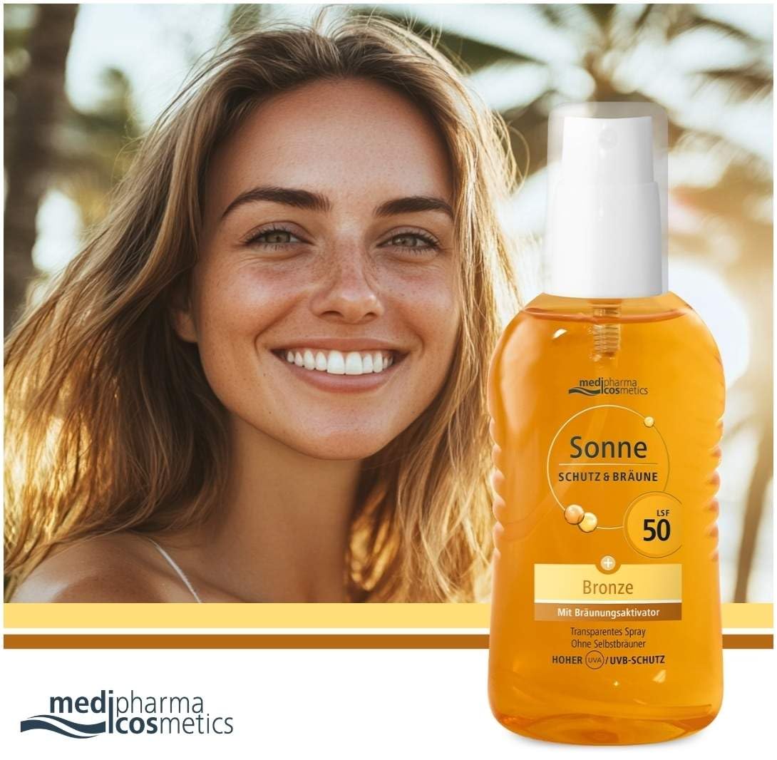 Doppelpack: Sonne Schutz&Bräune Bronze Pump-Spray LSF 50 - Sonnenspray mit Bräunungsaktivator - zur Unterstützung der