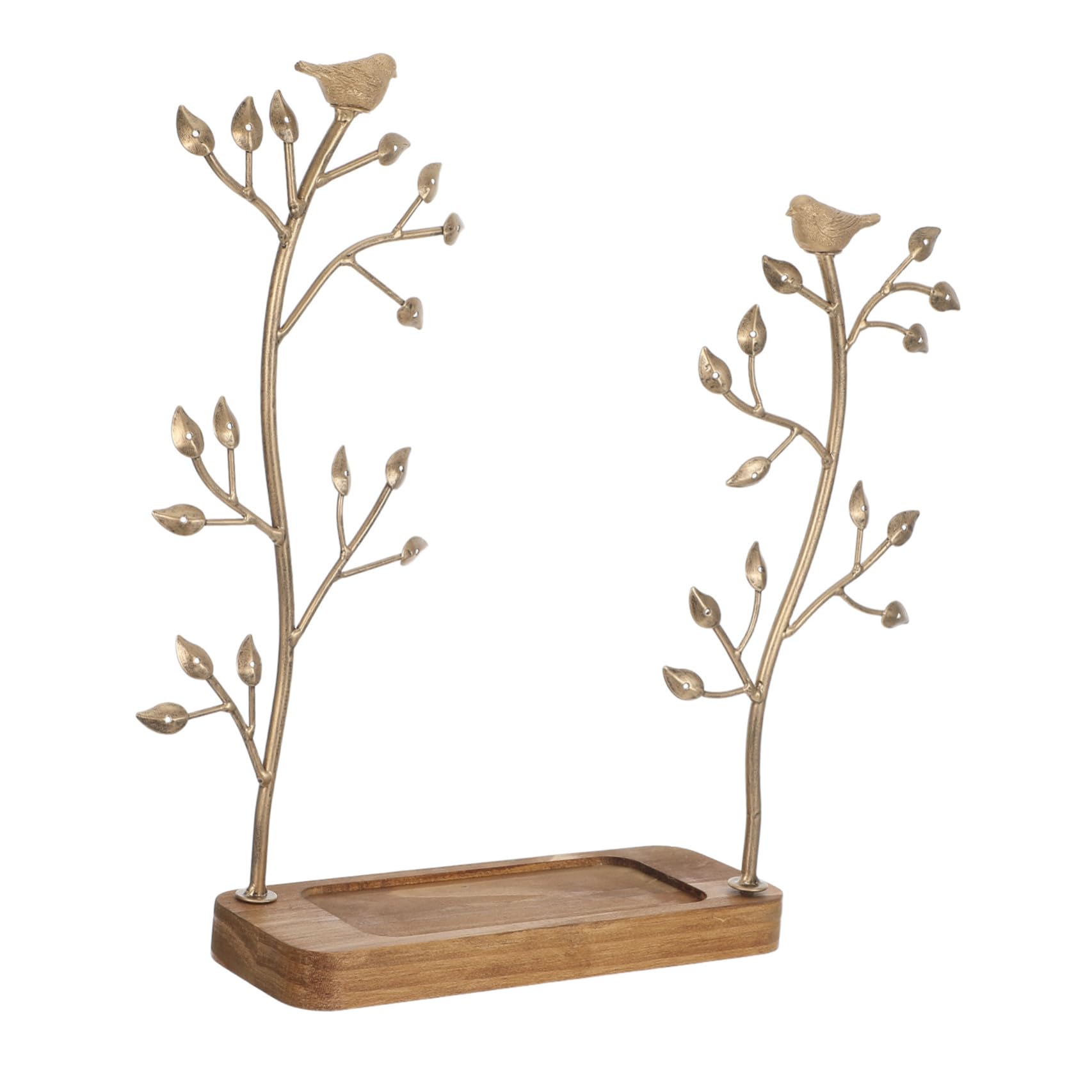 Toyvian Présentoir Bijoux Fer et Bois Design Arbre à Oiseaux Organisateur de Colliers et Boucles Oreilles pour Intérieur