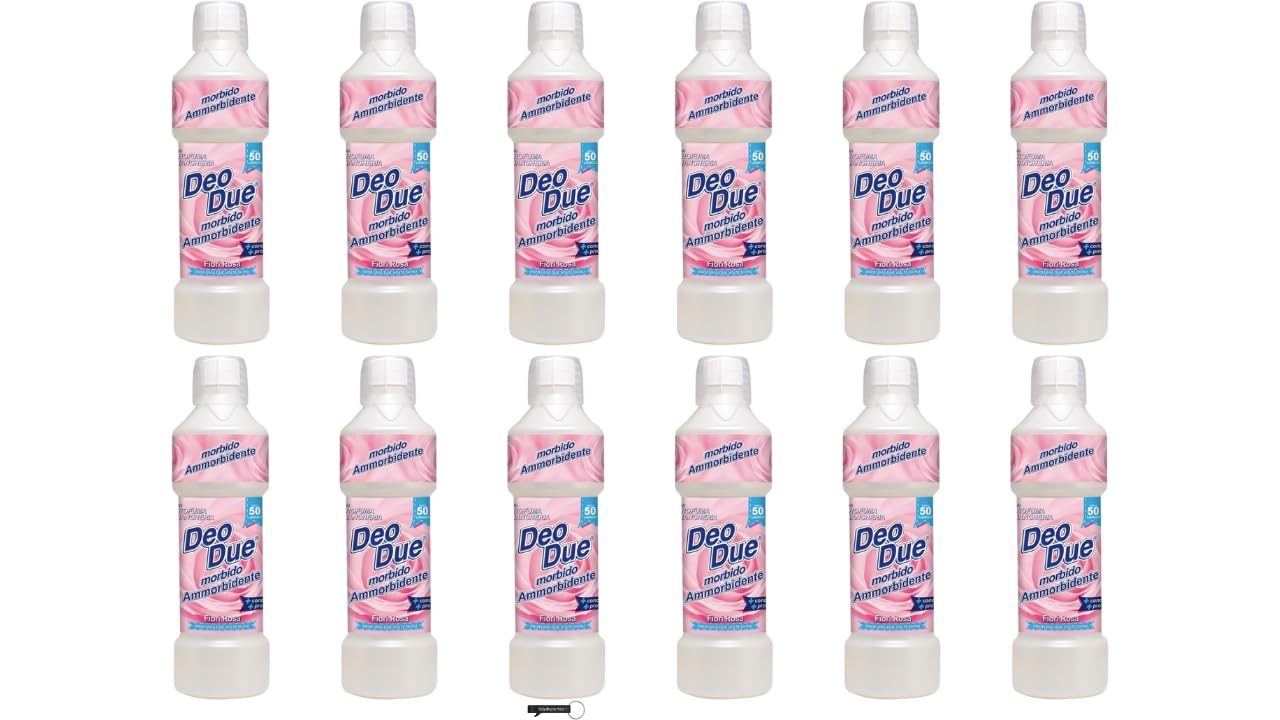 12x DEO DUE Ammorbidente Concentrato Fiori Pink, Konzentrierter Weichspüler, Pink Flowers, 1 Liter, 50 Waschgänge,+ Italy Shop Service Kostenloser Schlüsselanhänger