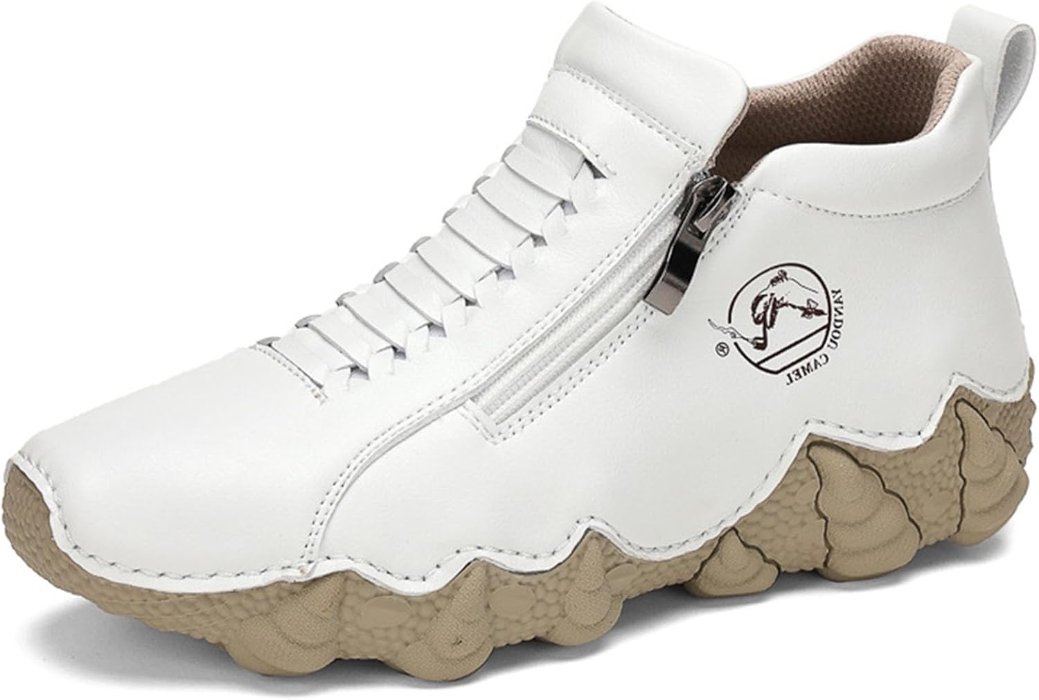 Women's Outdoor Fashion Side Zipper Casual Ankle Boots Comfortable Anti-Slip Wear-Resistant Driving Running Shoes Commuter Walking Shoes