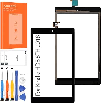 Screen for Amazon Kindle Fire HD 8 8th Gen Screen Replacement for HD 8 8th Gen 2018 Tablet Touch Screen L5S83A Touch Digitizer Repair PartsBlack No LCD