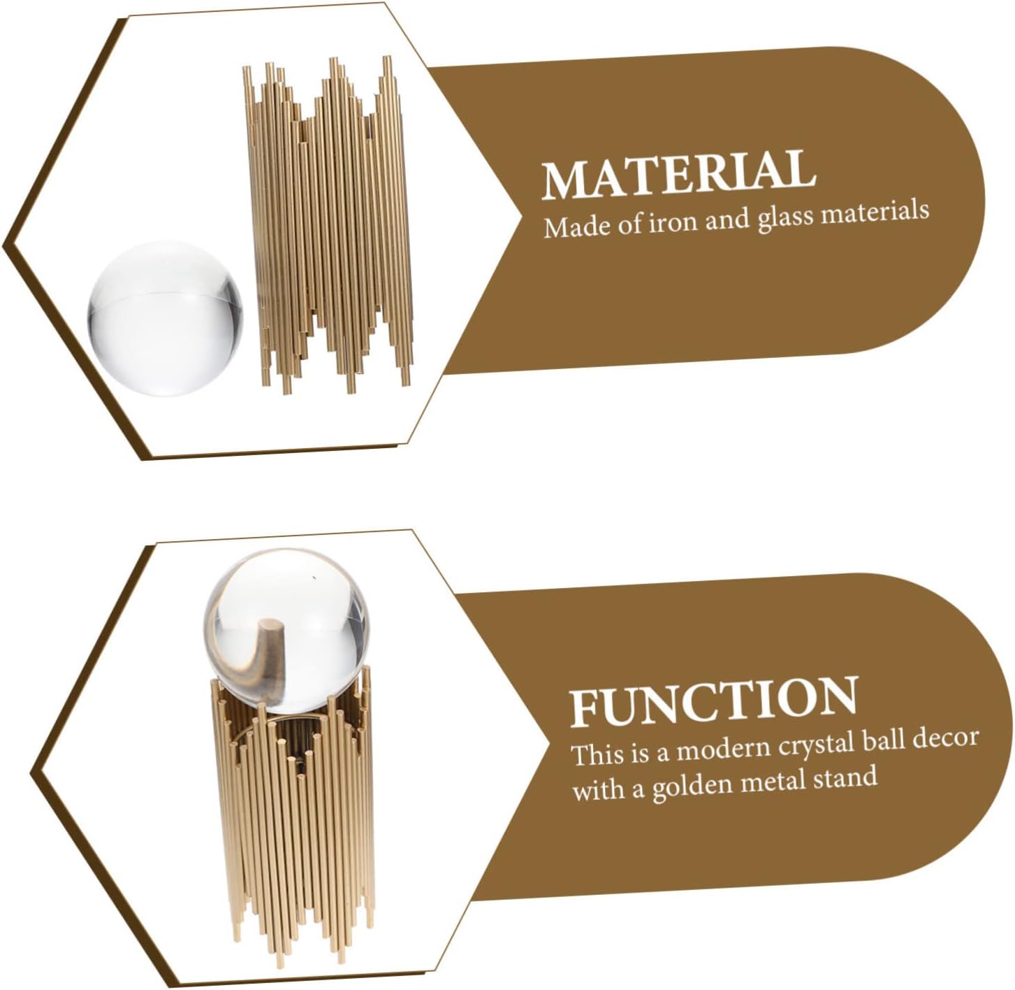 Metal Crystal Ball Ornaments Sphere Stand for Decorative Home Tv Cabinet