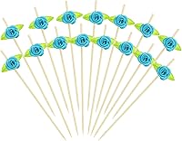 Vista 1 de ONLYKXY 100 palillos de dientes de bambú de 4.72 pulgadas, coloridos palillos de cóctel para aperitivos, fiesta de té, despedida de soltera, boda