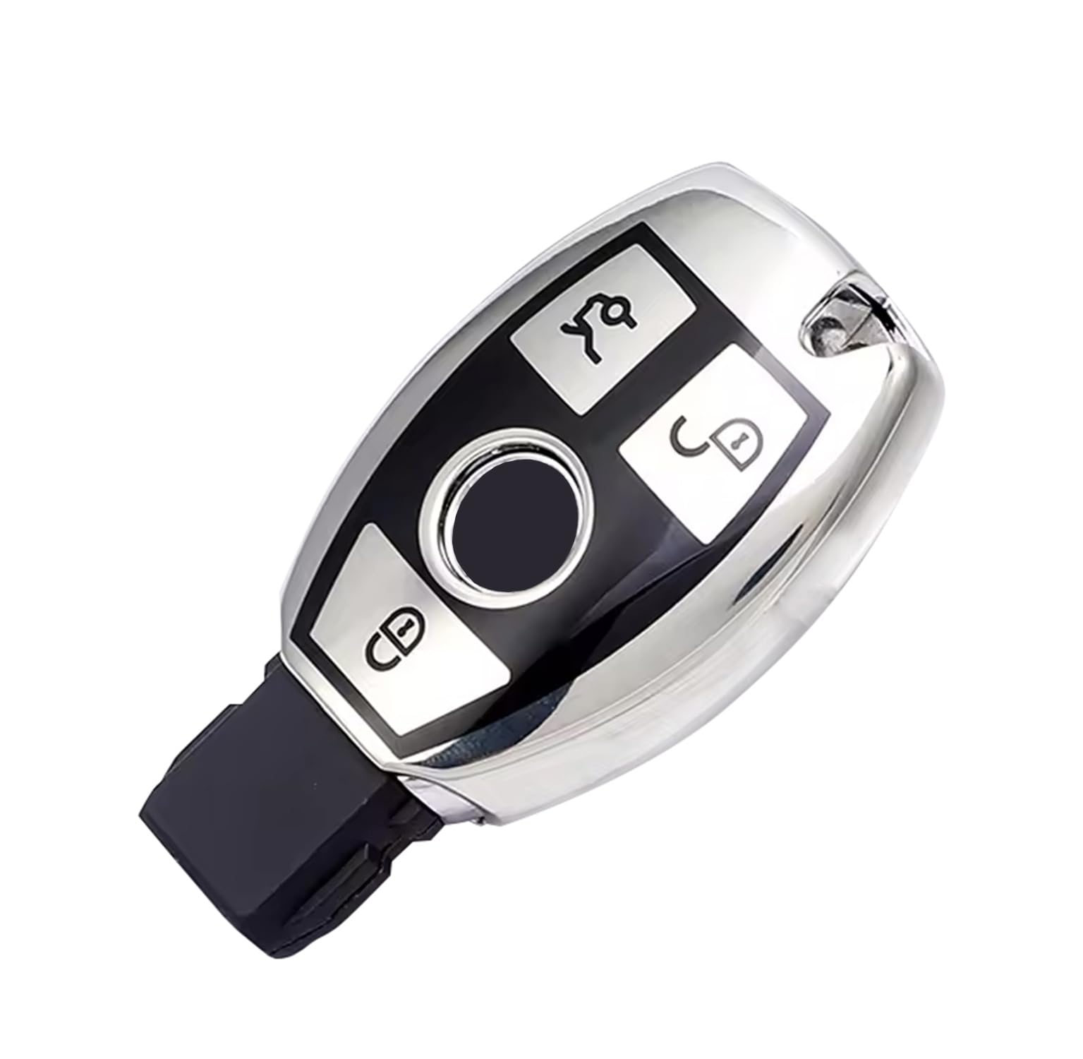 M-ercedes Benz Key Fob Cover For MercedeS Benz A B C E G S R Class GLA GLC GLE GLS SL SLK, 3 Button TPU M-ercedes Key Cover, Benz Key Case Cover Silicone (Silver)