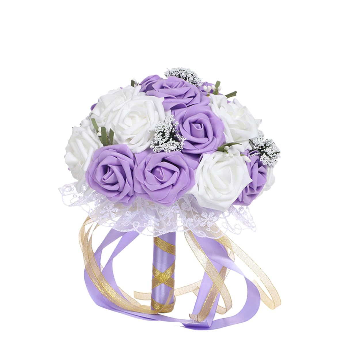 Bouquet de mariée violet en fleurs artificielles POPETPOP accessoire photo mariage