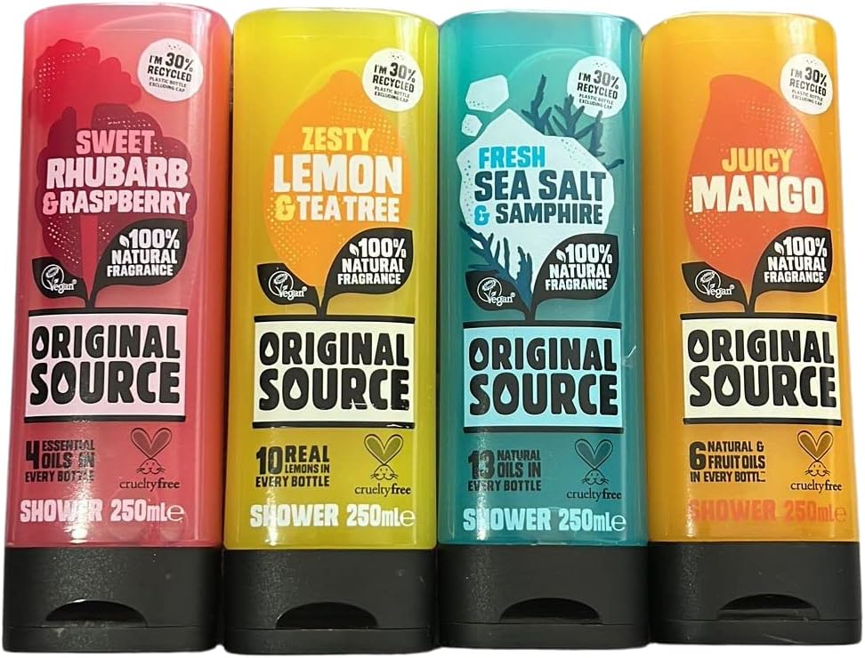 SHOWER GELS SET 4X250ml NEW FRAGRANCE FRESH SEA SALT & SAMPHIRE, SWEET