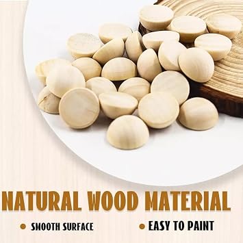 2,500pcs, Bulk Half Wooden Beads 20mm Natural Unfinished Split Round Wood Balls for Crafts, DIY Jewelry, Garland, Bracelet, Ornament Making Supply (0.8 Inch)