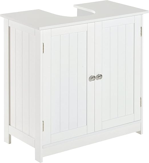 HOMCOM Under Sink Bathroom Cabinet with 2 Doors and Shelf, Pedestal ...