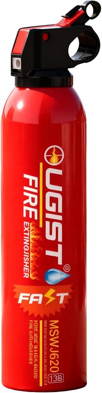 Ougist Small Portable Fire Extinguisher for Home and Car, 21oz Each, 1-Pack, Water-Based Fire Extinguishers for Quick Emergency Response, Prevent Re-Ignition, Ideal for Vehicle and Camping,Kitchen