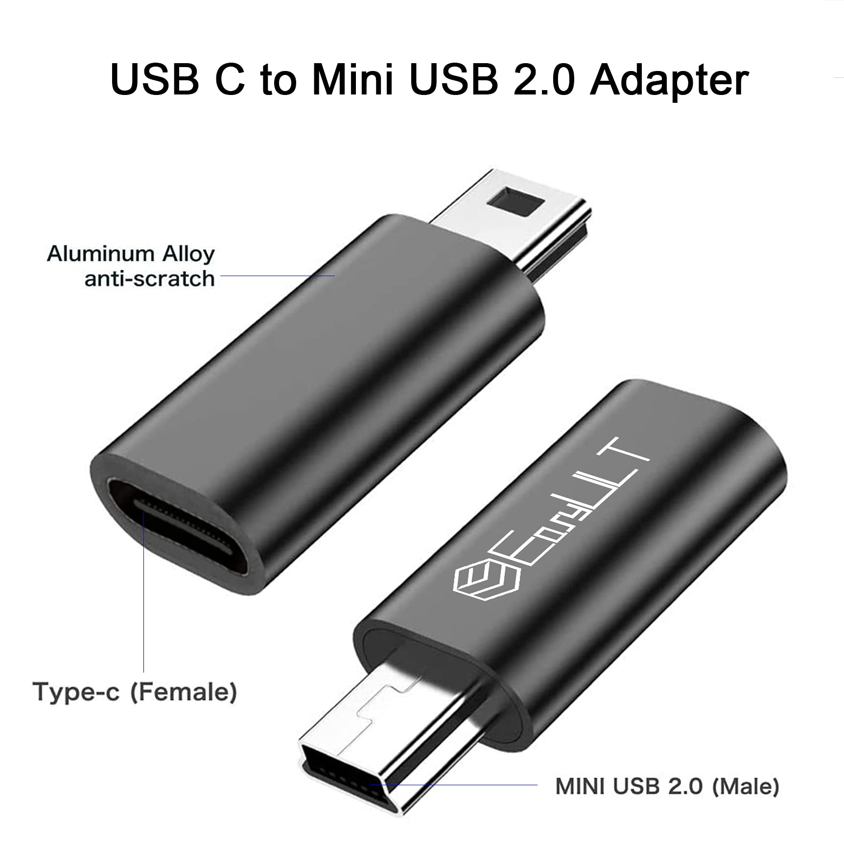 Adattatore USB 2.0 Tipo C Femmina A USB A Maschio - Blu, Alluminio, Budget Bazaar