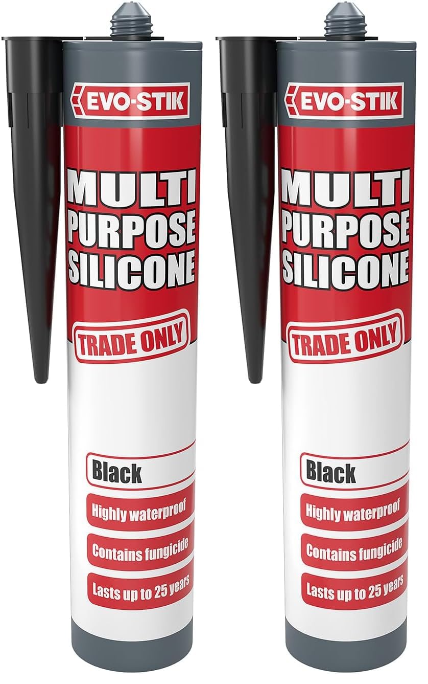 EVO-STIK Multipurpose Silicone Sealant Black - Waterproof & Mould Resistant - For Interior and Exterior Use — view 8