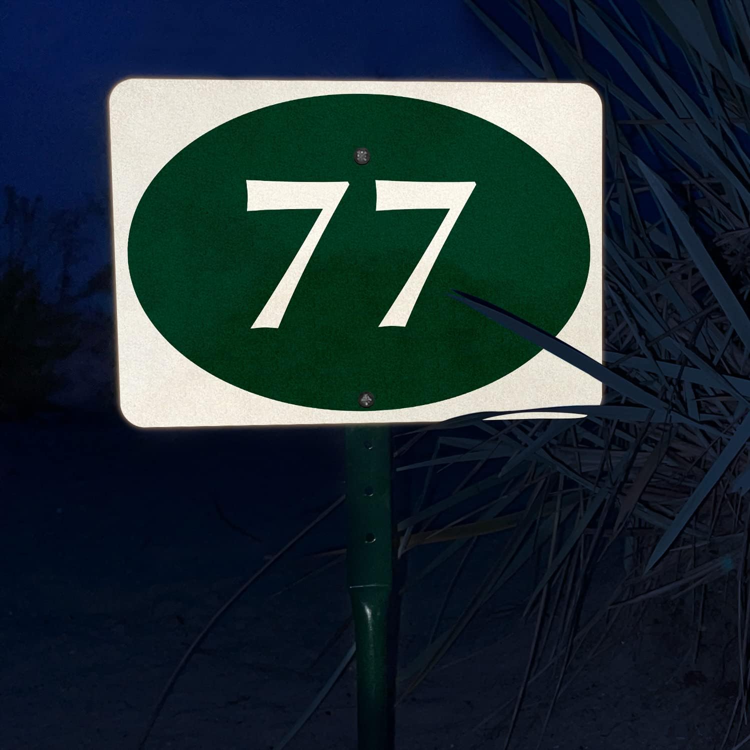 SmartSign 7 x 10 inch Custom Yard Sign with 18 inch Stake - Add Your Name and House Address (Oval Design), 40 mil Reflective Rustproof Aluminum With UV-Proof Overcoat, Choose Color, Set of 1