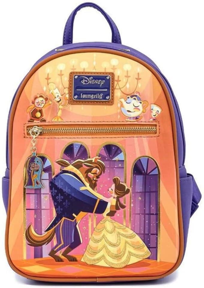 Loungefly Disney Beauty and the Beast Ballroom Scene Womens Double Strap Shoulder Bag Purse, One Size, Multi