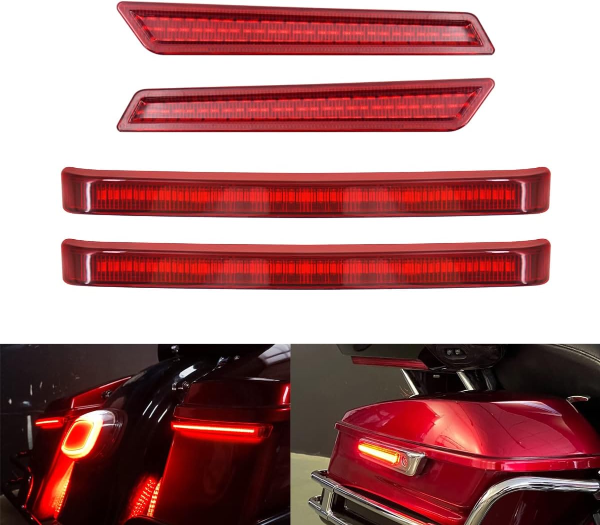 HDBUBALUS Motorcycle Saddlebag Latch Lights + Saddlebag