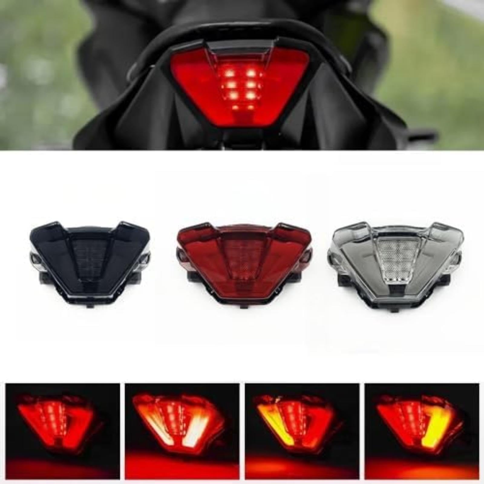 Fanale posteriore, per moto Fz07 e Mt-07 2018-2023; indicatori di direzione integrati con fanale posteriore e luce di stop Luce di indicatore di direzione per bicicletta (Red) Luce (Red)