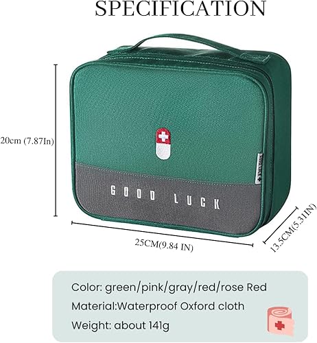Miniatura 2 de Souarts Bolsa de primeros auxilios vacía, bolsa impermeable para traumas médicos, bolsa de medicina para viajes, senderismo en casa, camping,