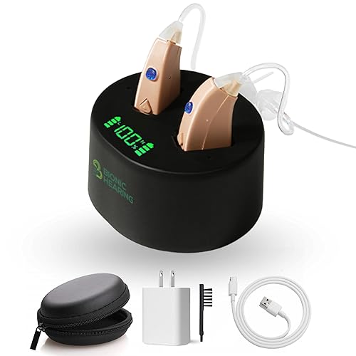 BionicHearing - Audífonos recargables para personas mayores, amplificadores auditivos digitales con cancelación de ruido con control de volumen y