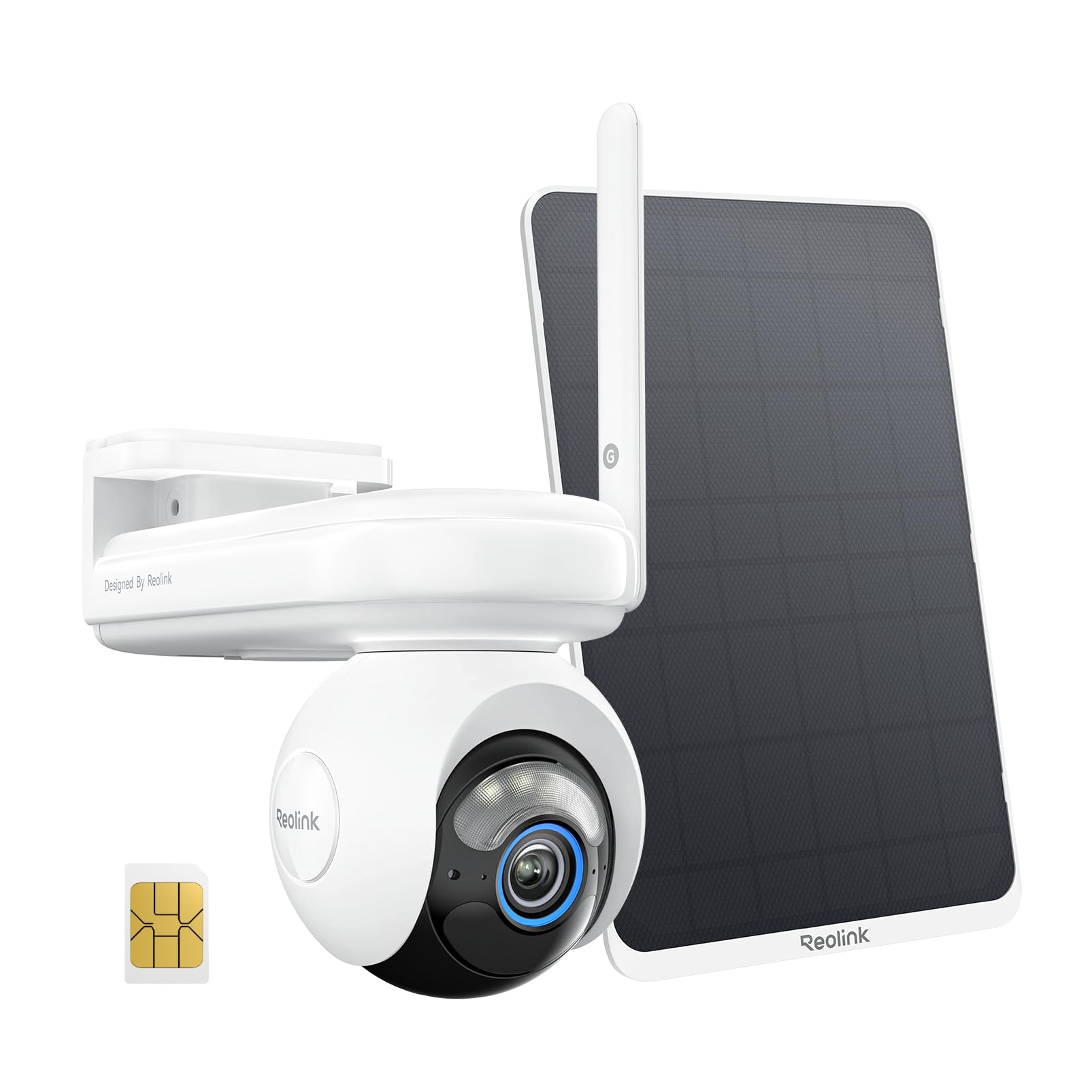 Reolink Battery+4G 4G Lte Cellular Security Camera Outdoor Wireless With Sim Card, 20,000Mah Battery Powered, Pan & Tilt, Auto Tracking, No Wifi Camera, 2K Colour Night Vision, Altas Go Pt+12W Solar Panel