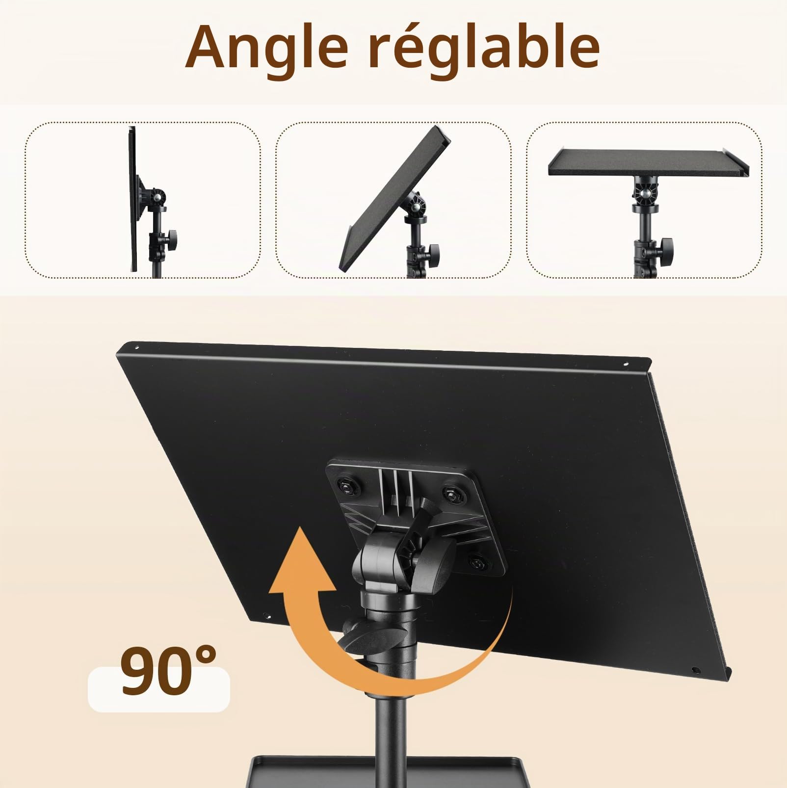 Support Vidéoprojecteur Double Plateau Réglable 70-135 cm 10 kg Charge