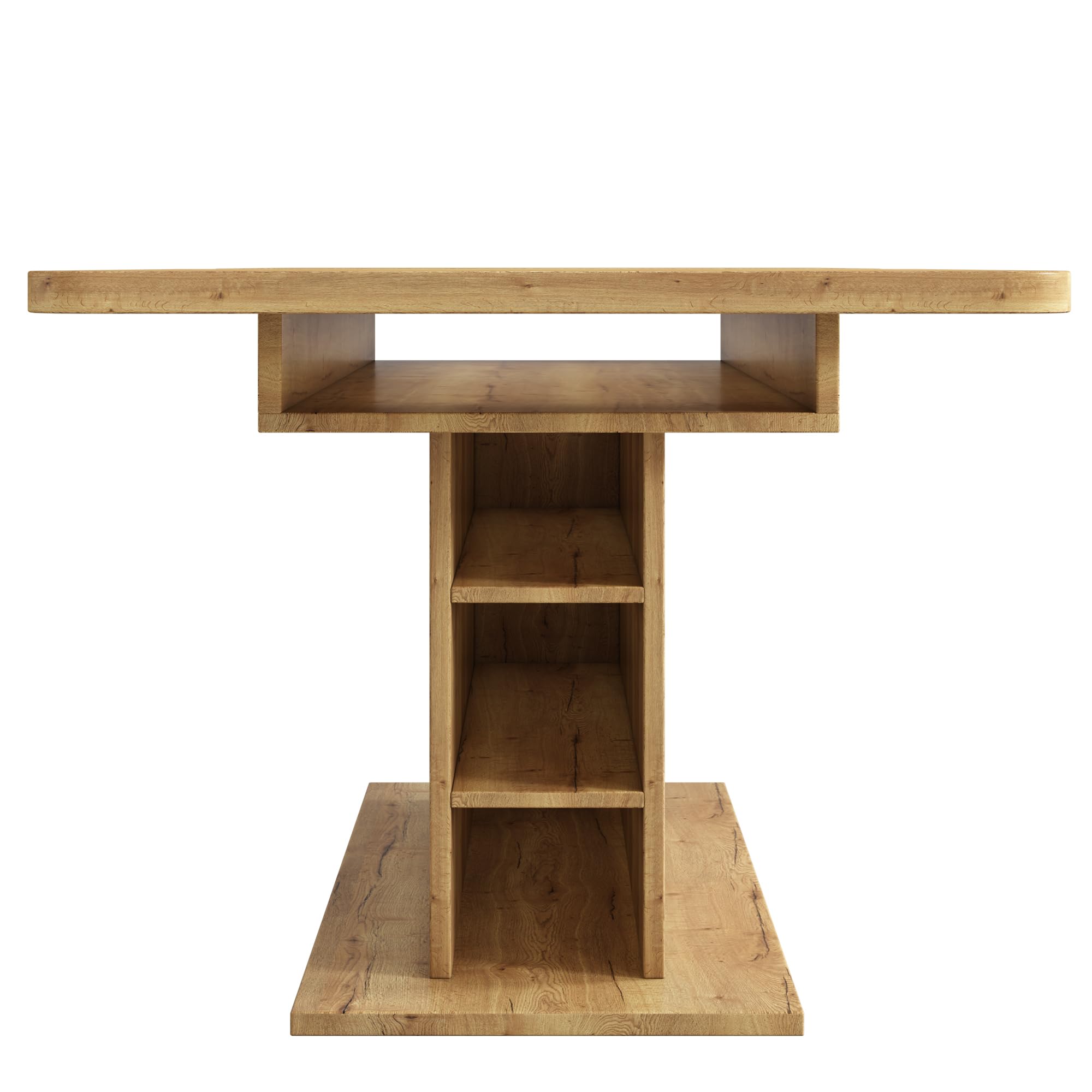 Merax Esstisch Holz, Ausziehbar Esszimmertisch mit Stauraum, Rechteckiger Küchentisch, für Wohnzimmer und Esszimmer, 110/130L x 70B x 75H cm, Natur