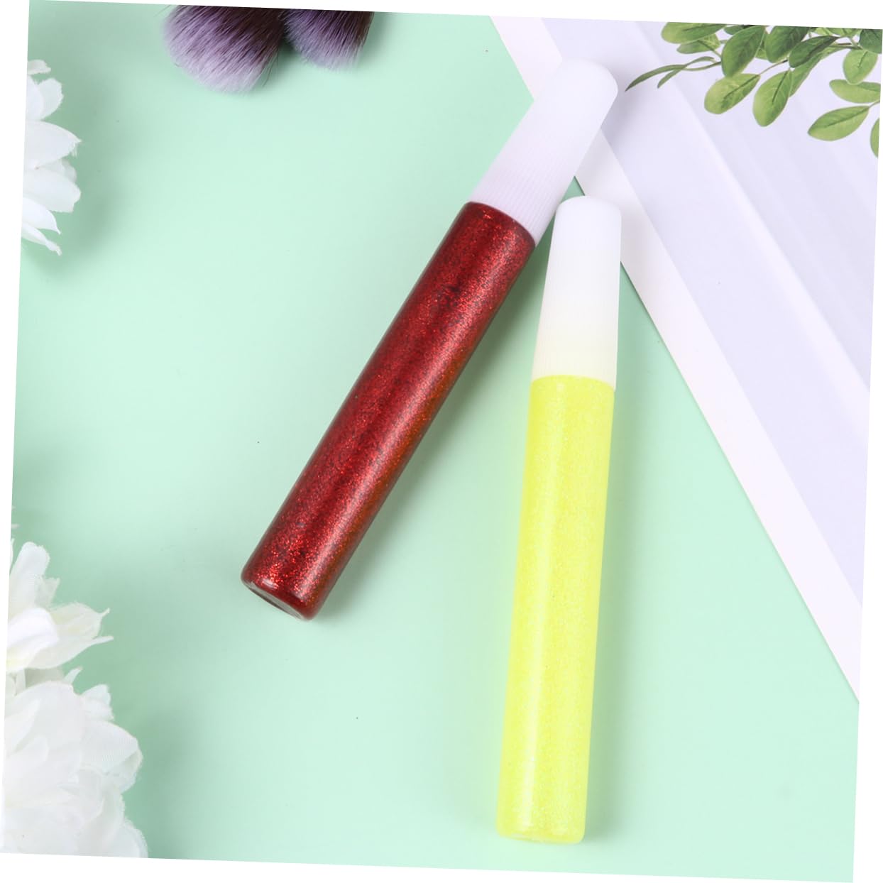 NUOBESTY Stylos À Colle Scintillants Écologiques - 5 Lots De 50 Pièces - Parfaits Pour Les Professeurs Les Étudiants Et La Décoration