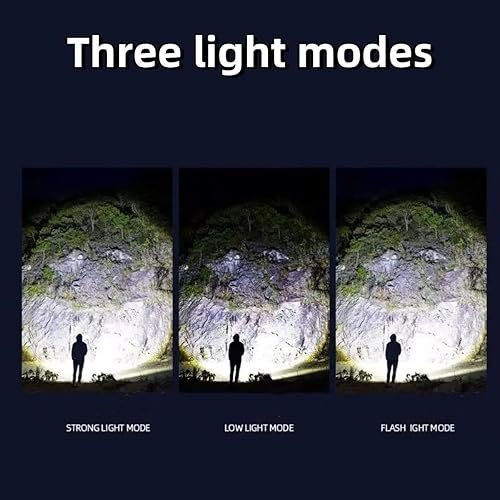 Miniatura 7 de Linterna táctica recargable de 1500 L, linterna LED de enfoque ajustable, 3 modos de iluminación, batería de larga duración, IPX5 impermeable,