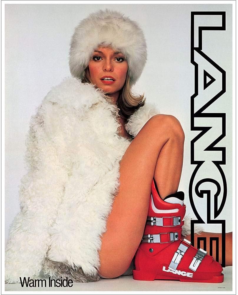 Lange Girls Classic Ski Poster - Warm Inside, 22 x 28 inches