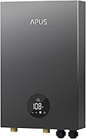 APUS 27kW Electric Tankless Water Heater 240V - Instant On Demand Hot Water Up to 6.5 GPM, Memory Function, LED Display, Whole Home Gray