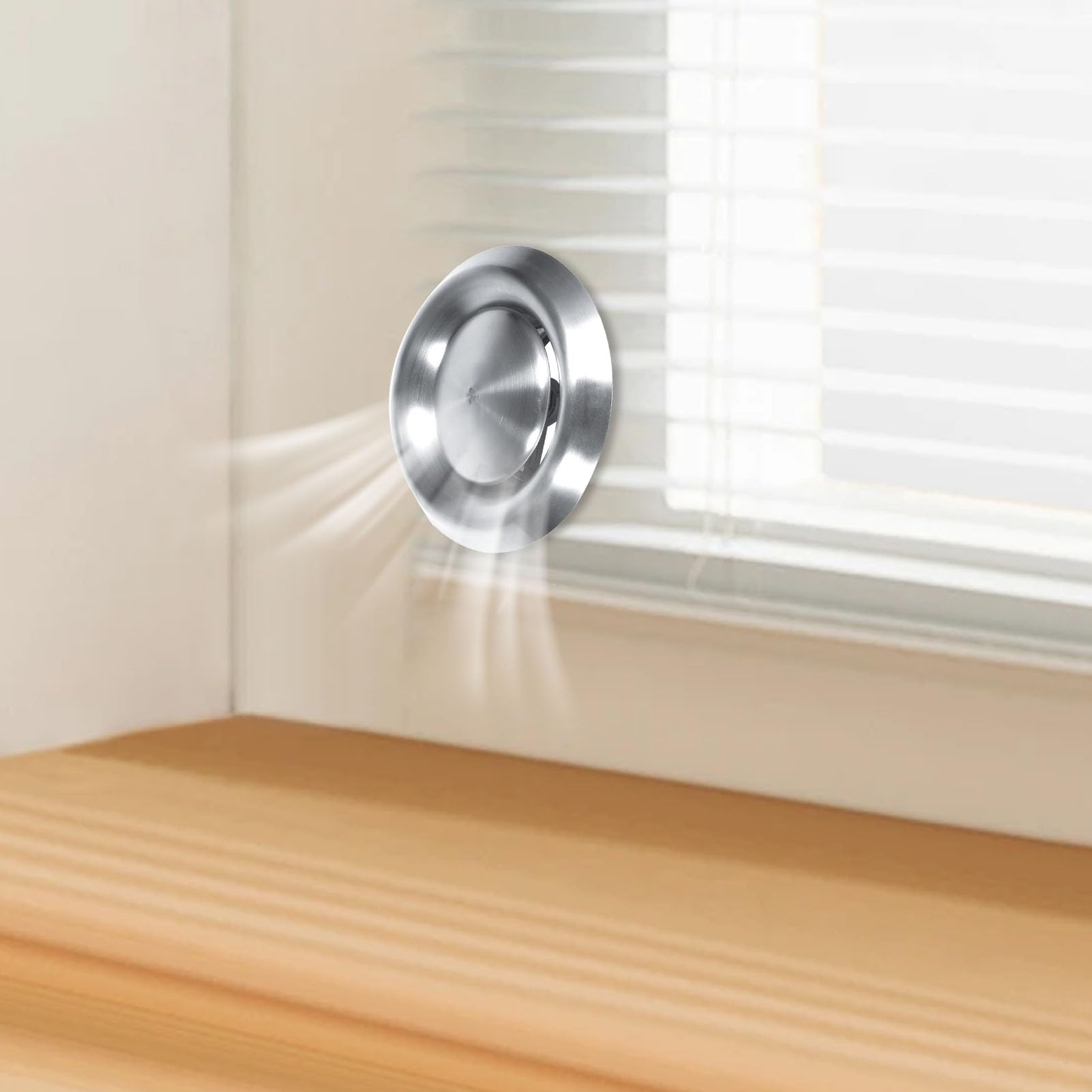 Wall Stainless Steel Air Vent Cover, Adjustable Round Ducting Ventilation with 3 Sizes, for Indoor Exhausting (100mm) - Image 4