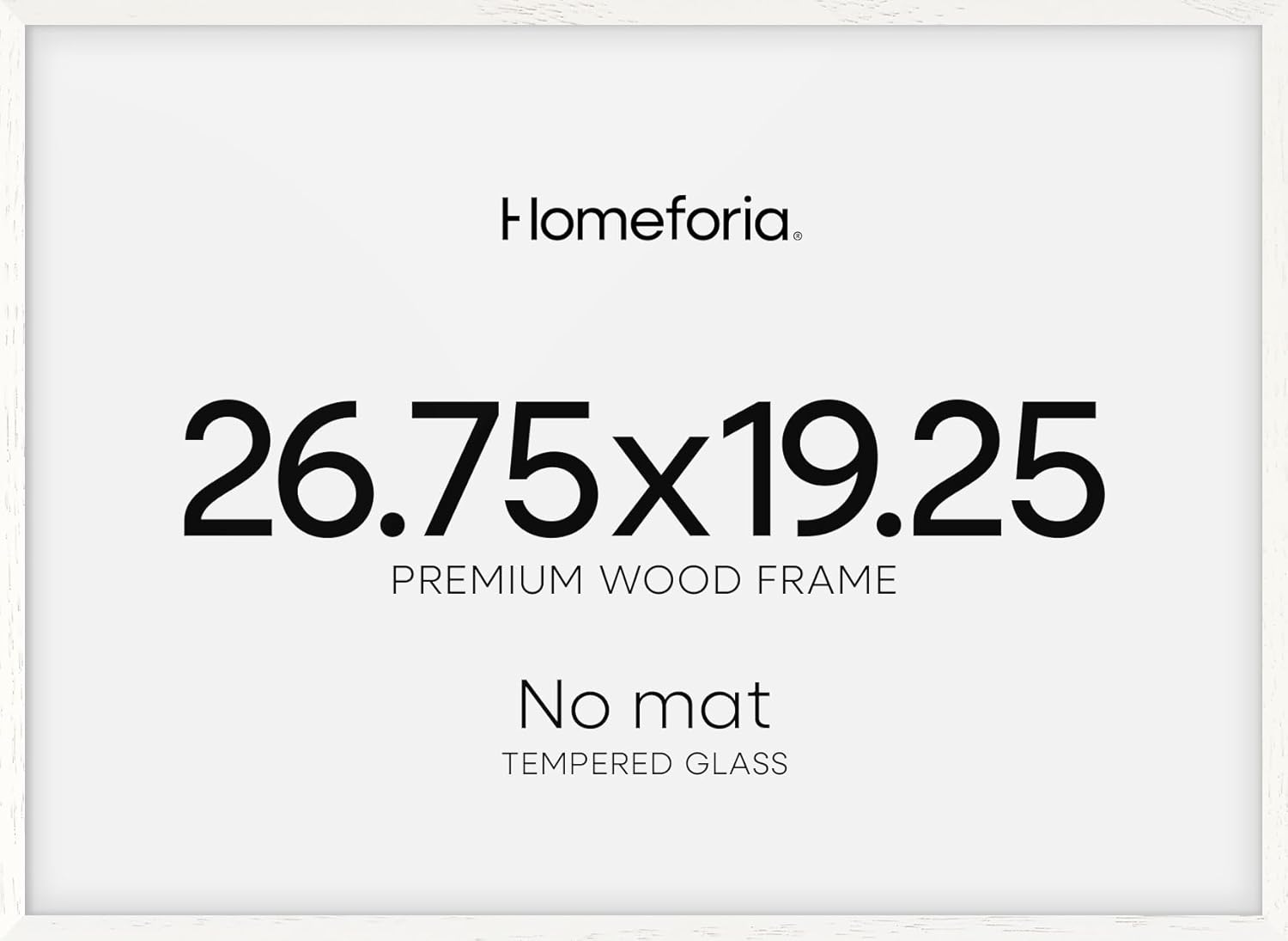 Homeforia 19.25x26.75 White Wood Puzzle Frame, High End Oak 19.25 x 26.75 Frames without Mat, Wooden 26.75x19.25 Picture Frames for Wall, 19.25by26.75 Poster Frames, Tempered Glass, Wall Kit, Set of 1