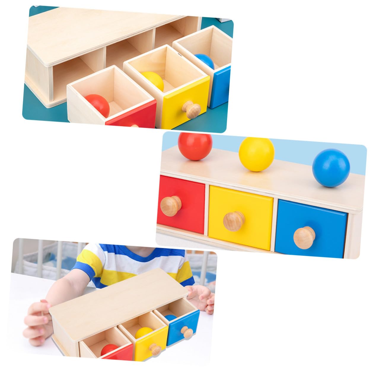 GALPADA Round-Ball Drawer 1 Pz per Ragazzo Ragazza per Didattica Precoce | Gioco Educativo 0-3 Anni, Tre Colori, Attività Genitore-figlio, Giocattolo per Bambin
