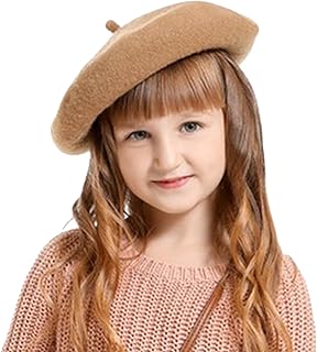Niñas Pequeño Boina Sombrero Niños Color Sólido Francés Beret Cap Otoño Invierno Lana Artista Sombrero