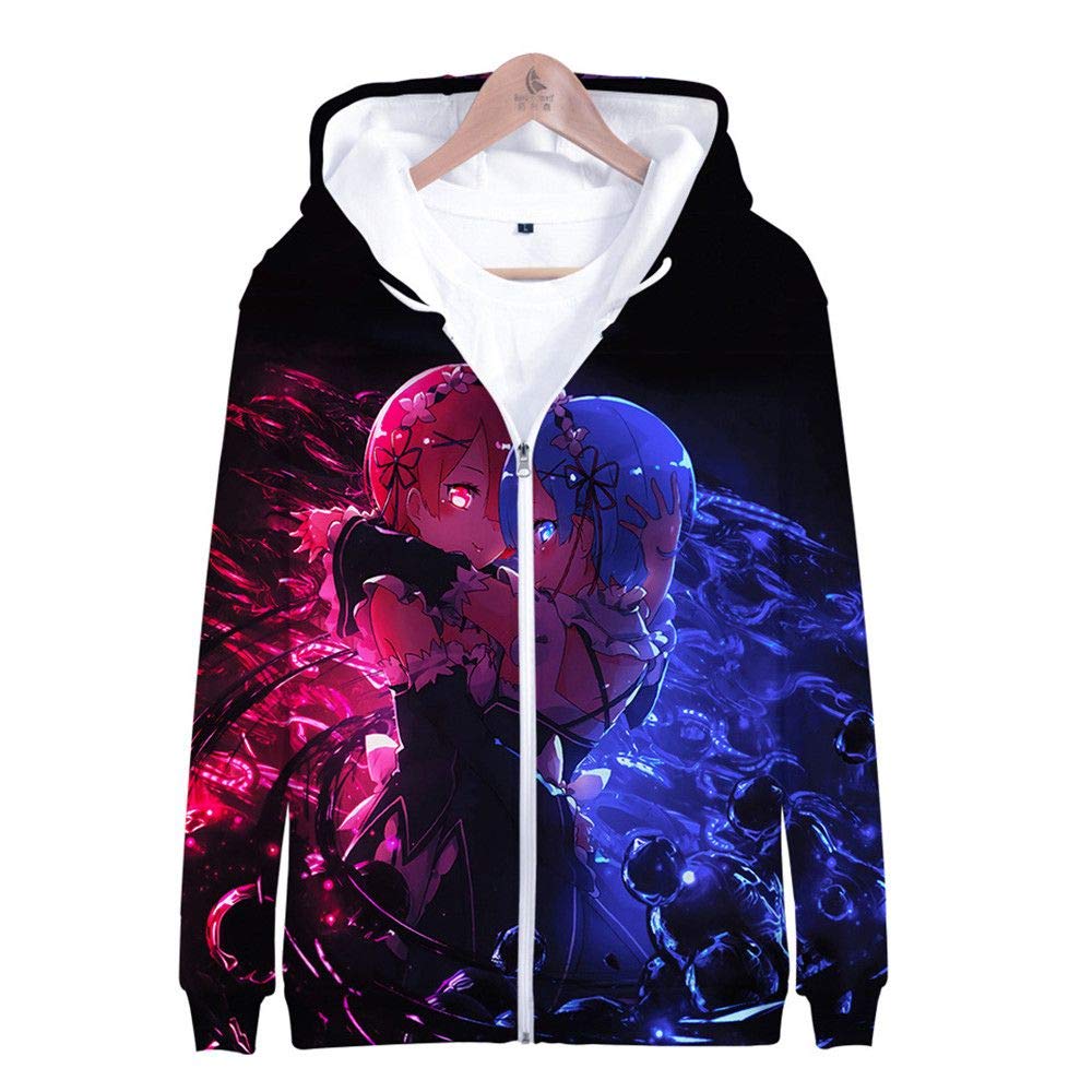 Siawasey Anime Re:Zero Kara Hajimeru Isekai Seikatsu Hoodie Rem Jacket Hoody Pullovers Sweatshirt Fleeces Costume
