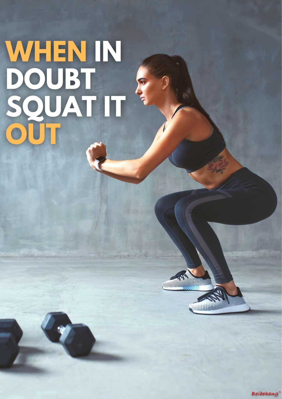 BPK0139 When in Doubt Squat It Out HD Self Adhesive Gym Fitness Motivational Wall Sticker Poster-image-45