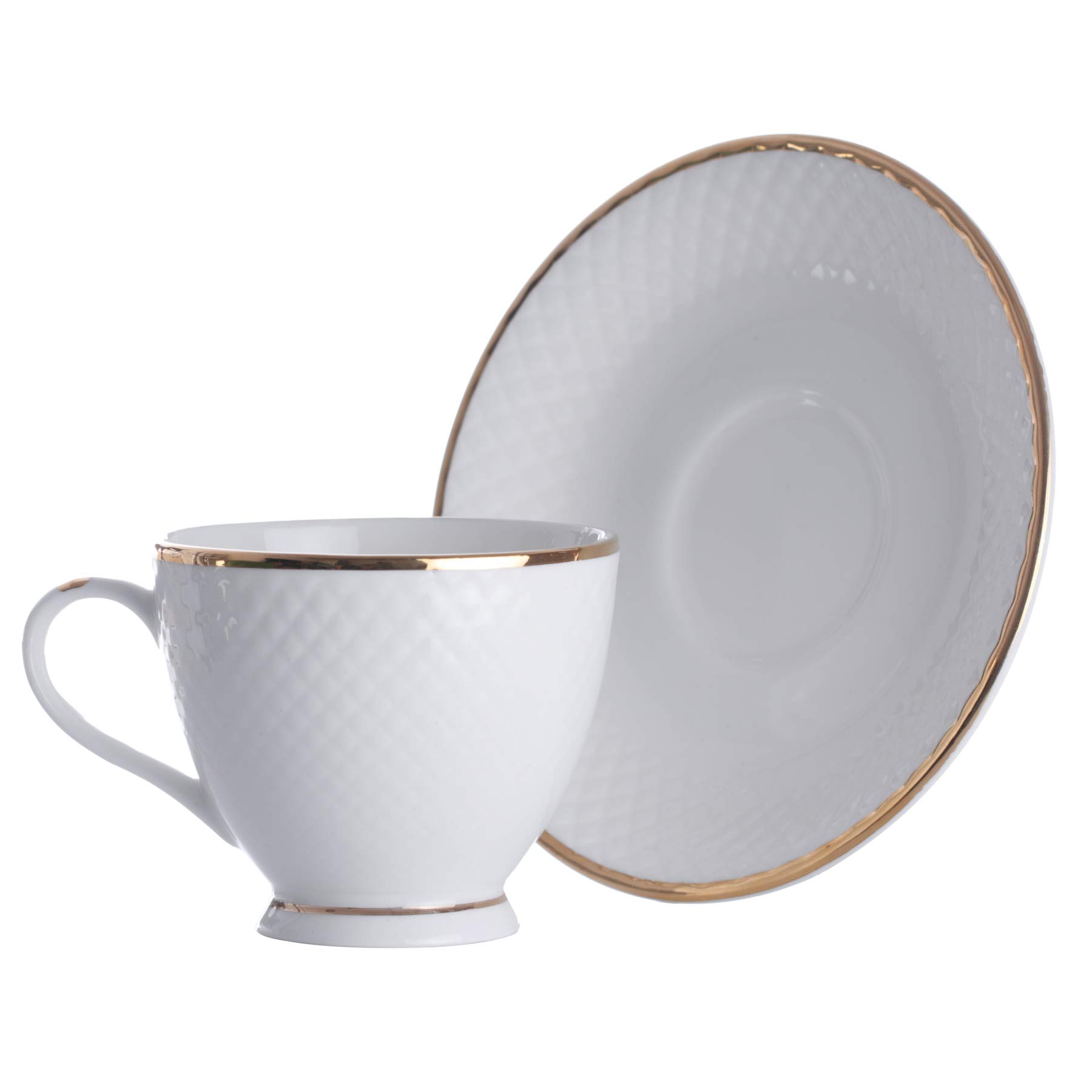 Amazon.com | Clay Craft Ceramic Gold Line Cup and Saucer Set