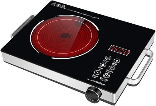 Placa de inducción portátil, quemador de inducción de vidrio completo con sensor táctil, cocina eléctrica de acero inoxidable, quemador de encimera,