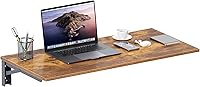 Need 36x20 Wall Mounted Folding Desk - Heavy Duty 220 lbs Capacity Rustic Brown Hanging Table for Home Office Kitchen Small Spaces