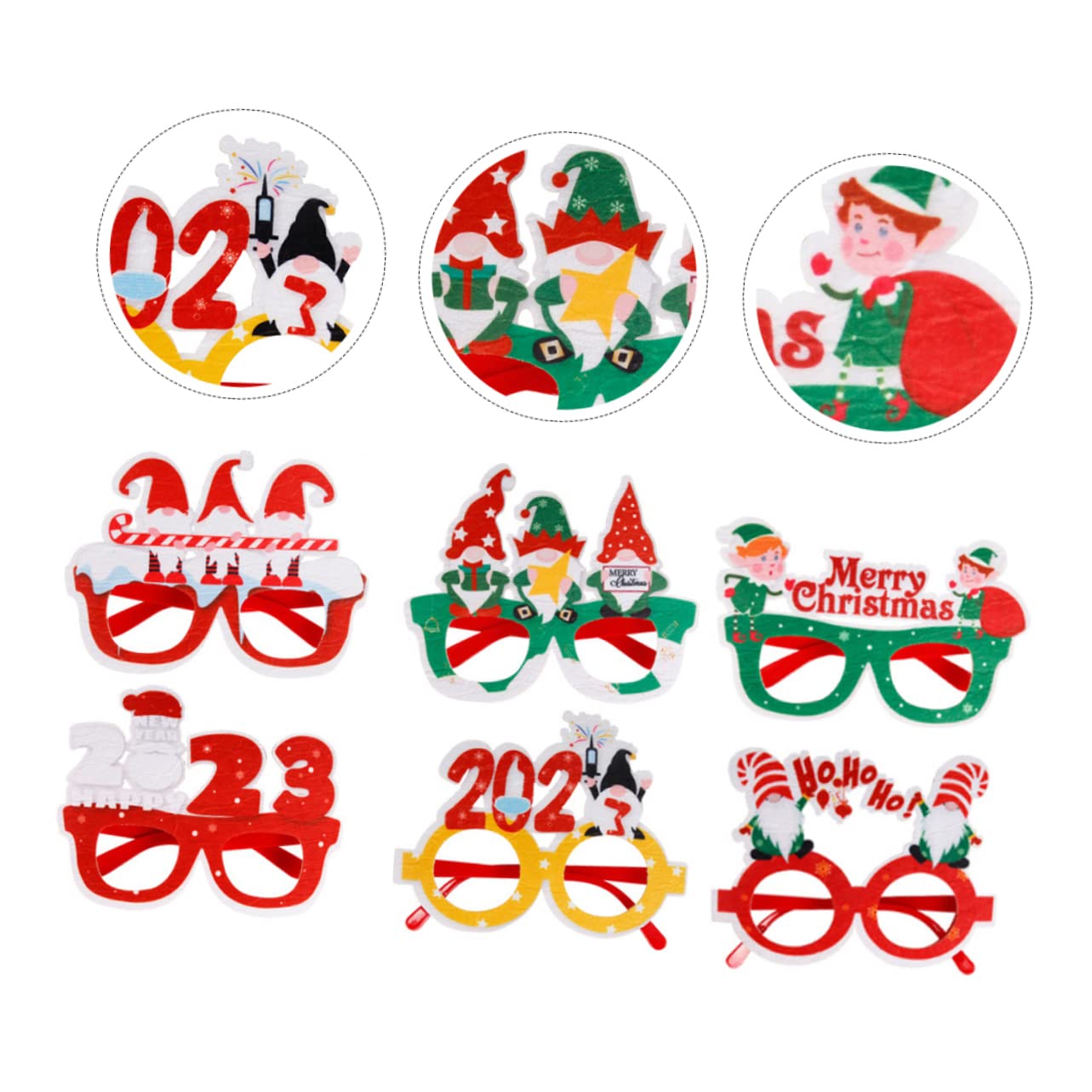 Amosfun 18stücke Teiliges Weihnachtsbrillen Lustige Partybrillen Filz Für Festliche Anlässe Für Und Feiern Weihnachts-Accessoires