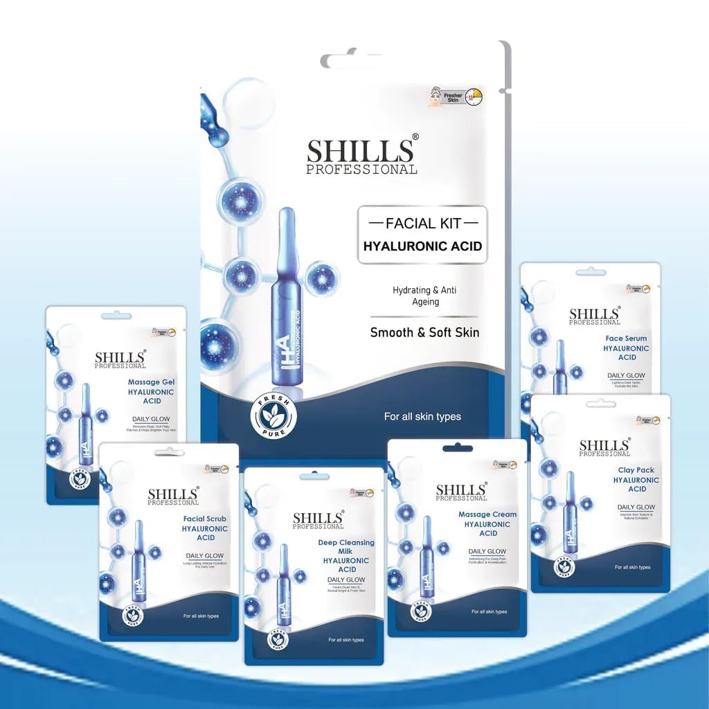 PRATHNA CREATION SSHILLS Professional Hyaluronic Facial Kit for Glowing & Hydrated Skin | Deep Moisturizing, Anti Aging, Glass for Instant Radiance & Smooth Texture Facial kit for glowing skin 3